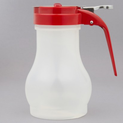 Mr. Tonic SNP1Q-RED 1 qt. Plastic Bar Pour Bottle w/ Red Spout 