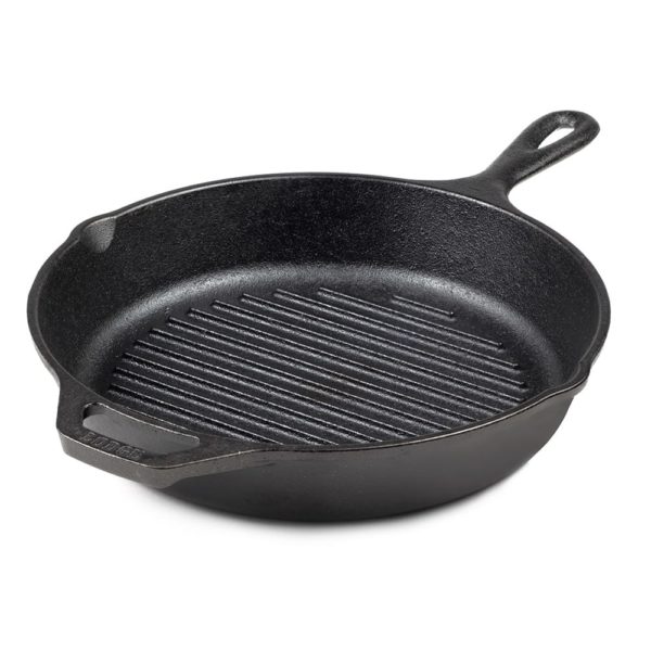 NEW Parini Grill Masters 10.25” Cast Iron Skillet Holes Outdoor Grill gr3